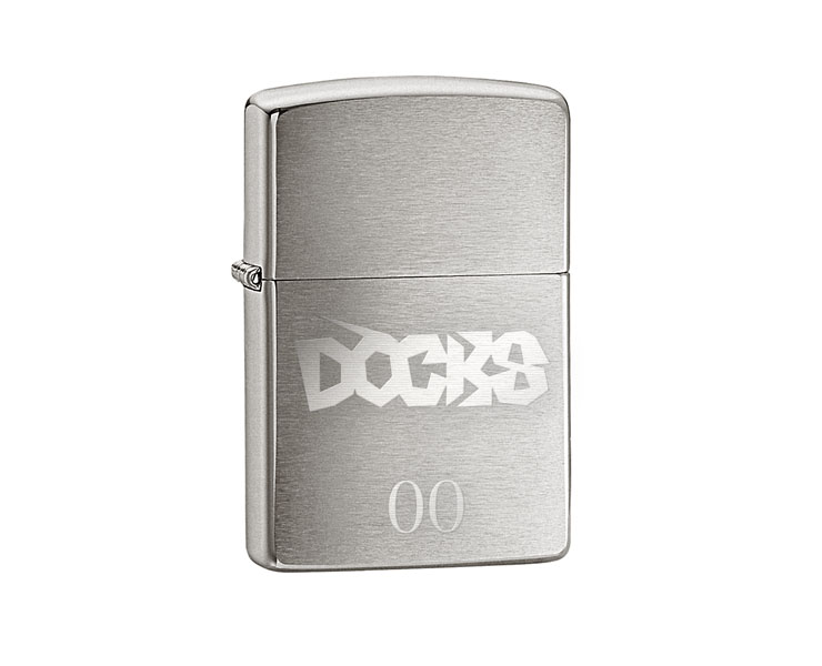 ジッポー(Zippo)ライター ブラッシュドクローム 名入れ実績「DOCKS」様