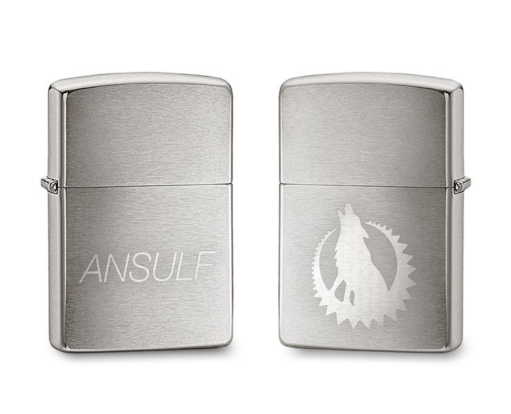 ZIPPO ブラッシュドクローム名入れ実績「ANSULF」様